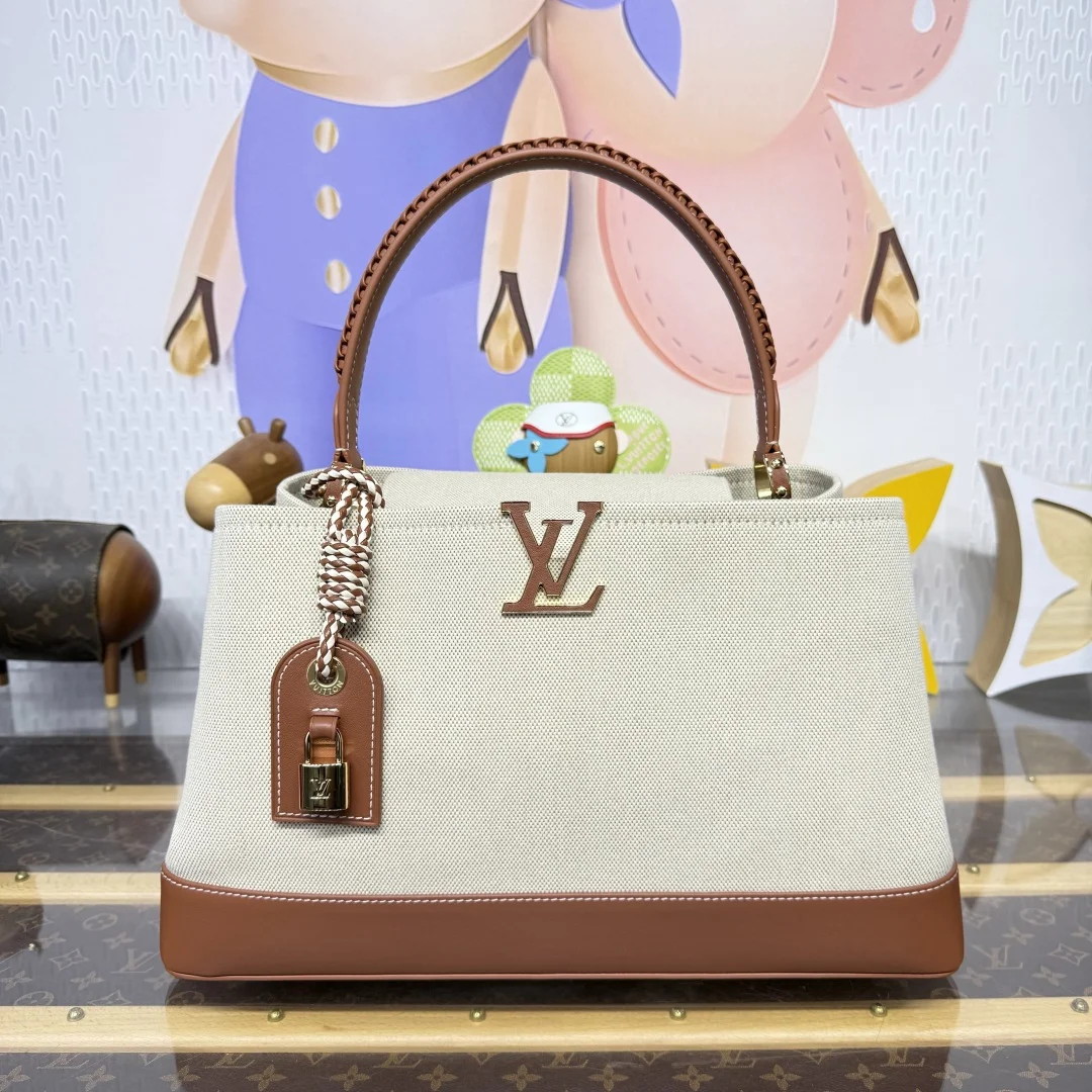 Louis Vuitton Capucines Weekender Bag Tan Canvas product view 1
