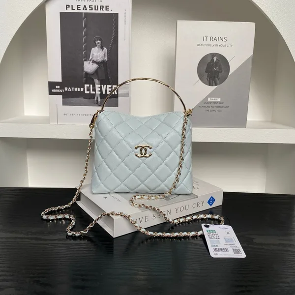 Chanel Small Hobo Bag in light blue quilted calfskin product view 1
