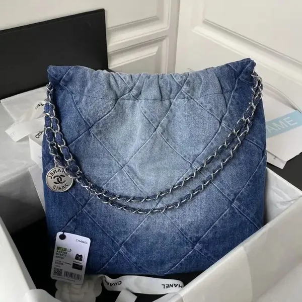 Chanel 22 Small Denim Hobo Bag product view 4