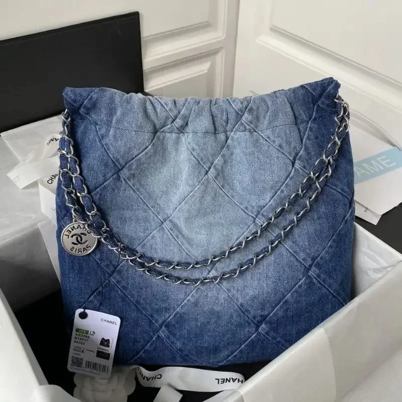 Chanel 22 Small Denim Hobo Bag product view 4