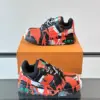 Louis Vuitton Men Red Black Leather Sneakers product view 4