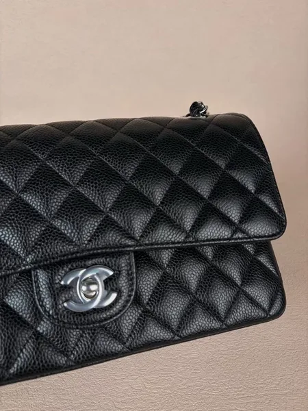 Chanel Classic Flap Medium 25 Black Silver Hardware Bag product view 6