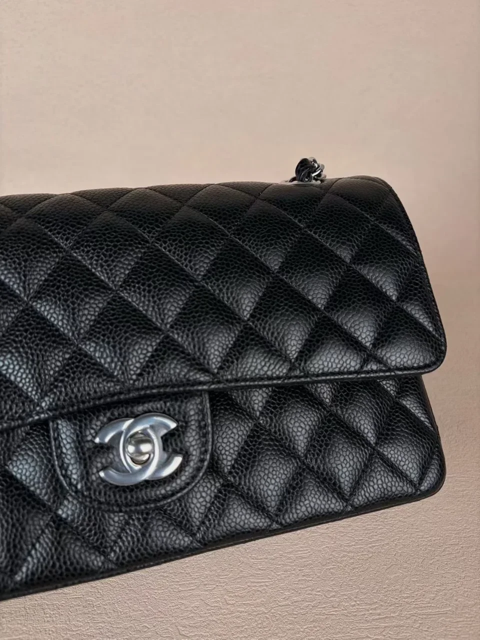 Chanel Classic Flap Medium 25 Black Silver Hardware Bag product view 6
