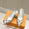 Louis Vuitton Women White Leather Monogram Slingback Heels product view 3
