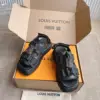 Louis Vuitton Women Brown Leather Patterned Sandals product view 3