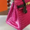 Hermès Birkin Pink/Black Crocodile Leather Gold Hardware – Custom Made Bag product view 5