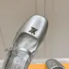 Louis Vuitton Women Silver Leather Mary Jane Flats product view 2