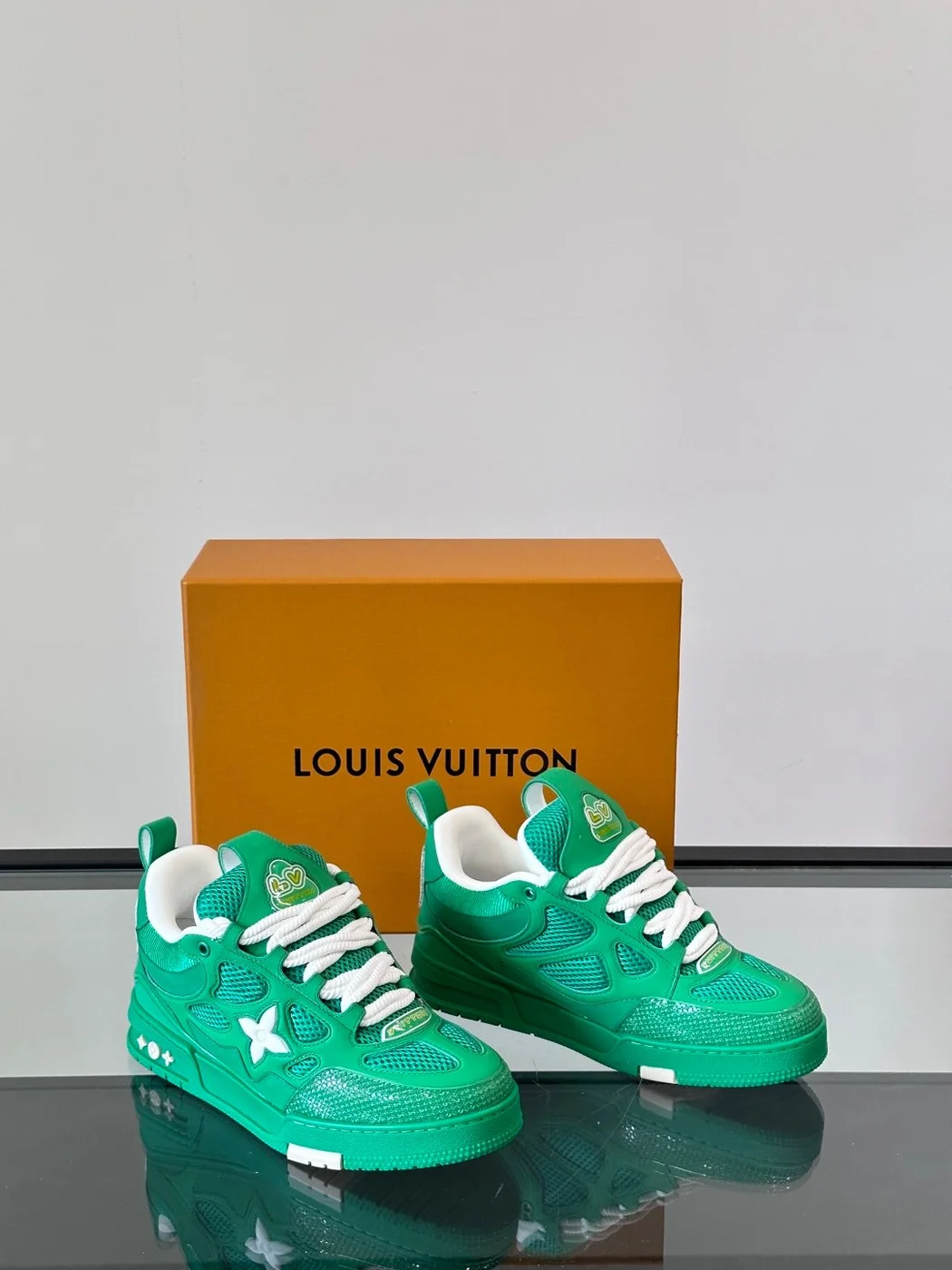 Louis Vuitton Men Green Mesh Sneakers product view 5