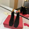 Valentino Women Black Suede Ankle Boots product view 4
