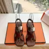 Hermès Women Brown Leather Sandals product view 1
