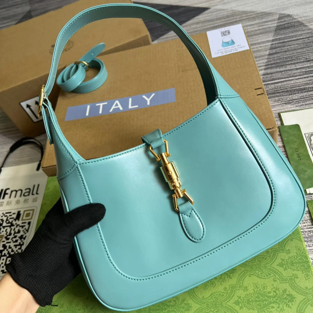 Gucci Jackie Small 28 Shoulder Bag In Blue Pastel Calfskin product view 2