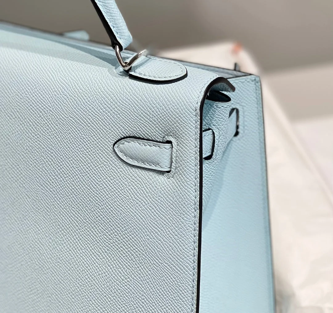 Hermès 28 cm In Blue Brume Epsom Palladium Hardware Bag product view 6