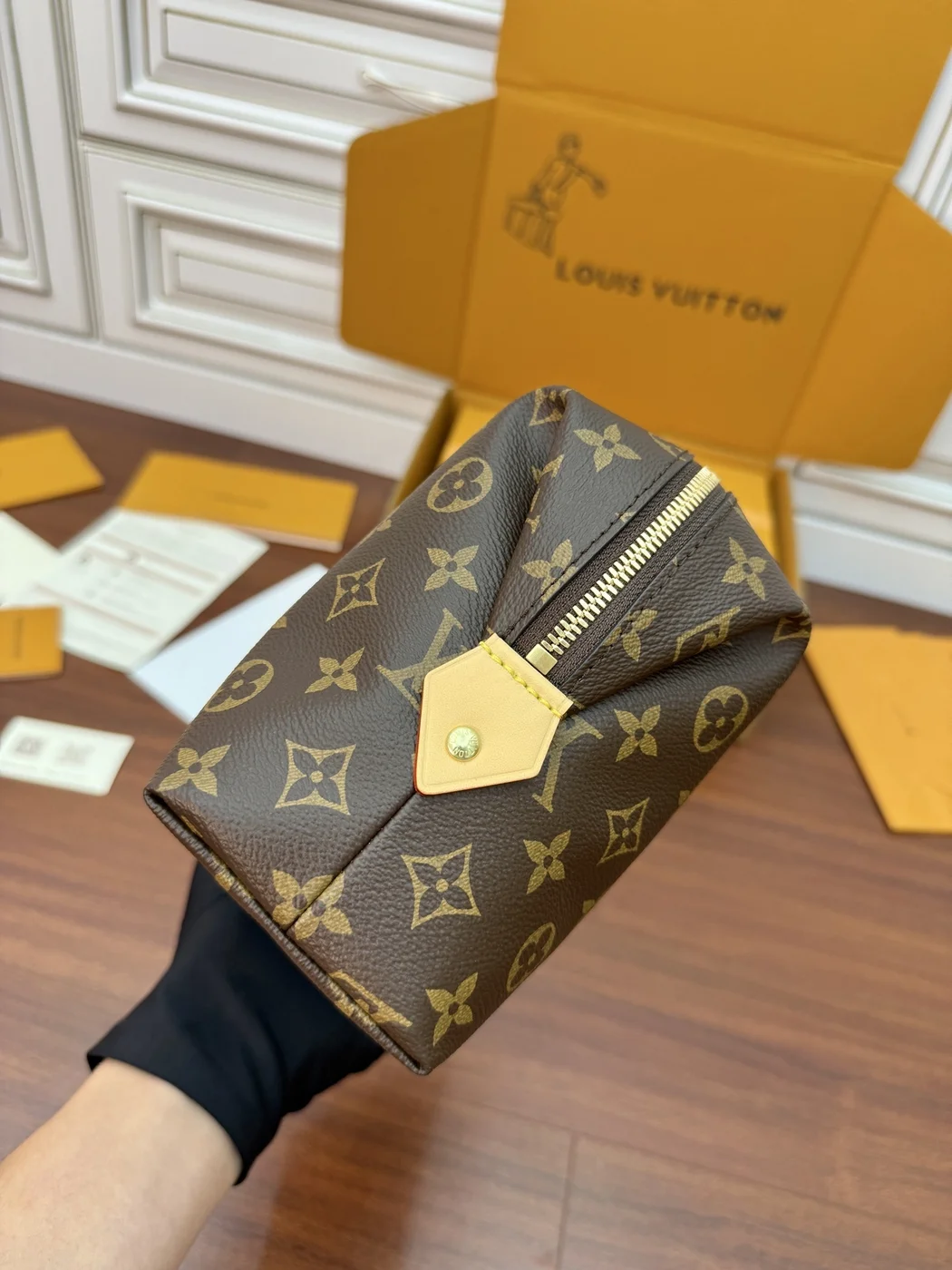 Louis Vuitton Cosmetic Pouch GM in Monogram canvas product view 4