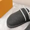 Louis Vuitton Women Black Felt Leather Trim Mules product view 2