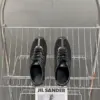 Hermès Women Black Mesh Leather Sneakers product view 2