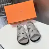 Hermès Women Light Gray Leather Sandals product view 1