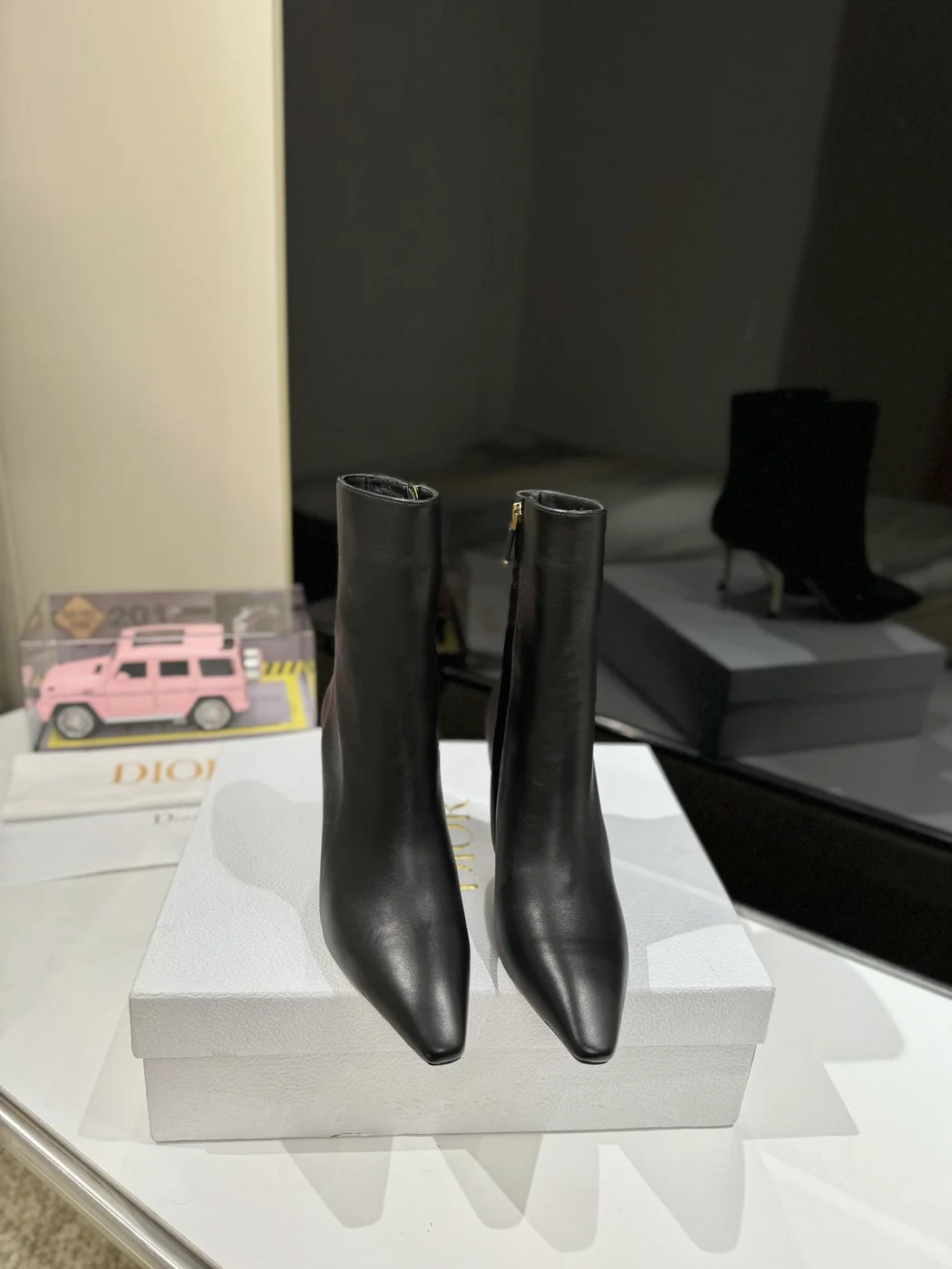 Dior black leather ankle boots product view 3