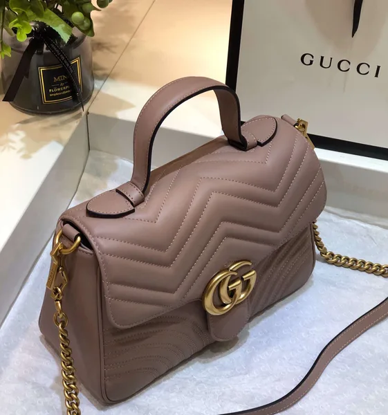 Gucci Marmont Top Handle Women’s Handbag with Gold Buckle 27 cm product view 3