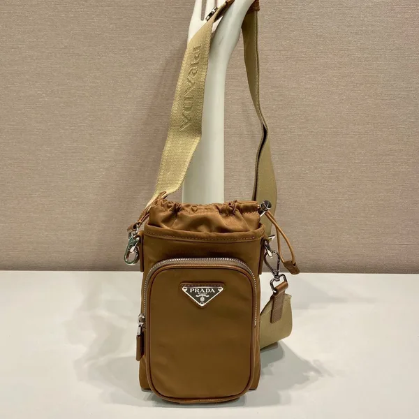 Prada Phone Bag 18 In Sepia Brown Re-Nylon product view 1