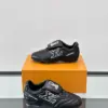 Louis Vuitton Men Black Leather Sneakers product view 4