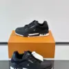 Louis Vuitton Men Black Leather Sneakers product view 4