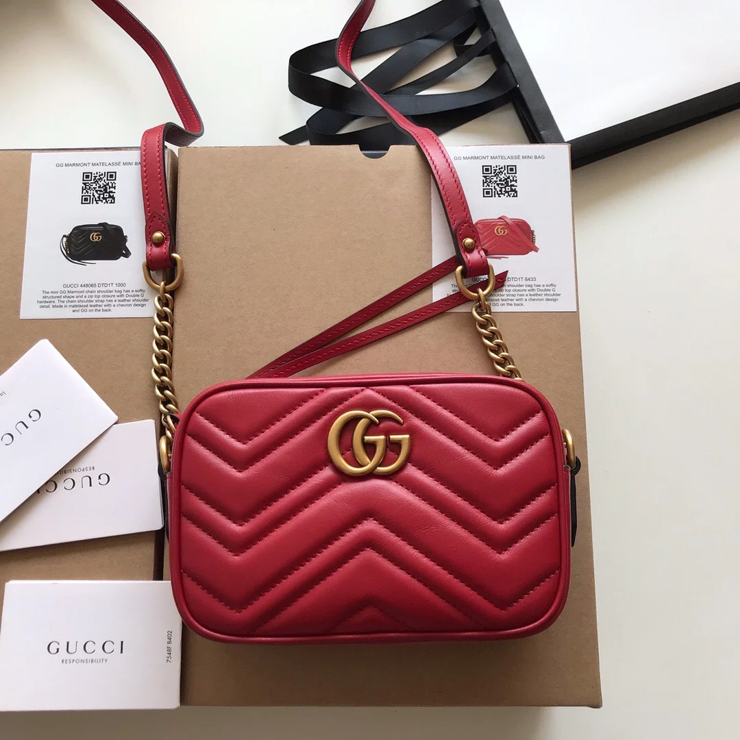 Gucci Calfskin Matelasse Mini GG Marmont Chain Shoulder Bag product view 1