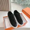 Hermès Women Black Suede Leather Sneakers product view 1