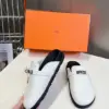 Hermès Women White Leather Mules product view 3