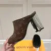 Louis Vuitton Women Brown Leather Mules product view 6