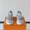 Louis Vuitton Men Grey Knit Fabric Sneakers product view 2