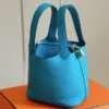 Hermès Picotin 18 Blue Togo Leather Gold Hardware Bag product view 7