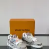 Louis Vuitton Men Grey Snake Print Leather Sneakers product view 5