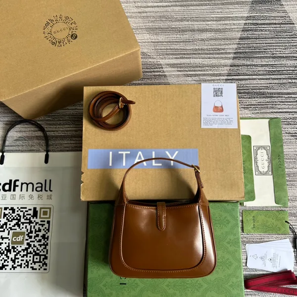 Gucci Jackie Mini 19 Shoulder Bag In Cinnamon Brown Calfskin product view 2
