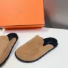 Hermès Women Tan Suede Slip On Mules product view 4