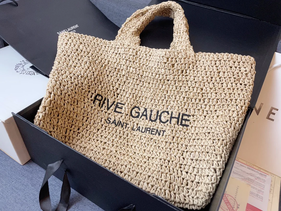 Saint Laurent Rive Gauche Linen Tote Bag product view 1