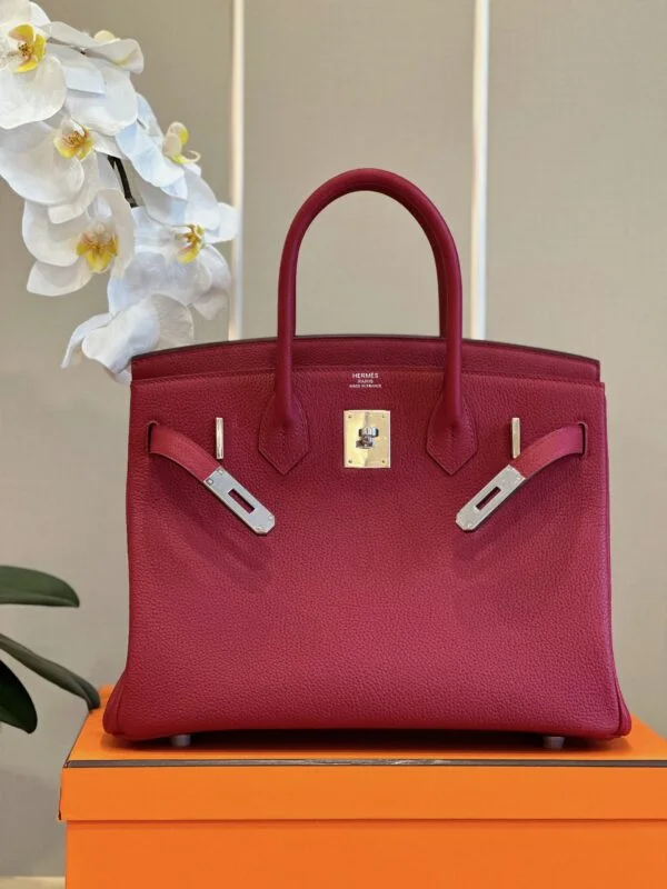 Hermès Birkin 30 Burgundy Palladium Hardware Bag product view 6