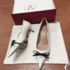 Valentino Women Ivory Leather Bow Accent Pumps product view 3