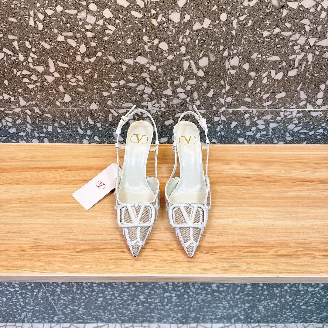 Valentino Women White Mesh Slingback Pumps product view 1
