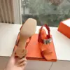 Hermès Women Orange Leather Sandals product view 2