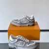 Louis Vuitton Men Grey White Leather Sneakers product view 4