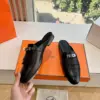 Hermès Women Black Leather Mules product view 5