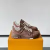 Louis Vuitton Men Brown Suede Leather Sneakers product view 1