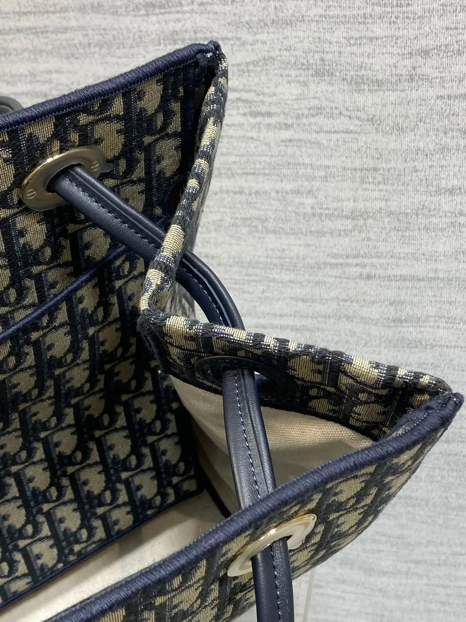 Dior Promenade Shopping Bag in Blue Dior Oblique Jacquard product view 4