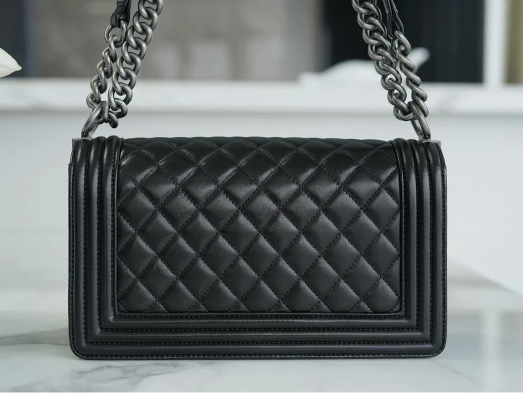 Chanel Boy Medium Black Silver Hardware Bag product view 5