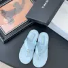Chanel Women Light Blue Leather Embellished Sandals product view 1