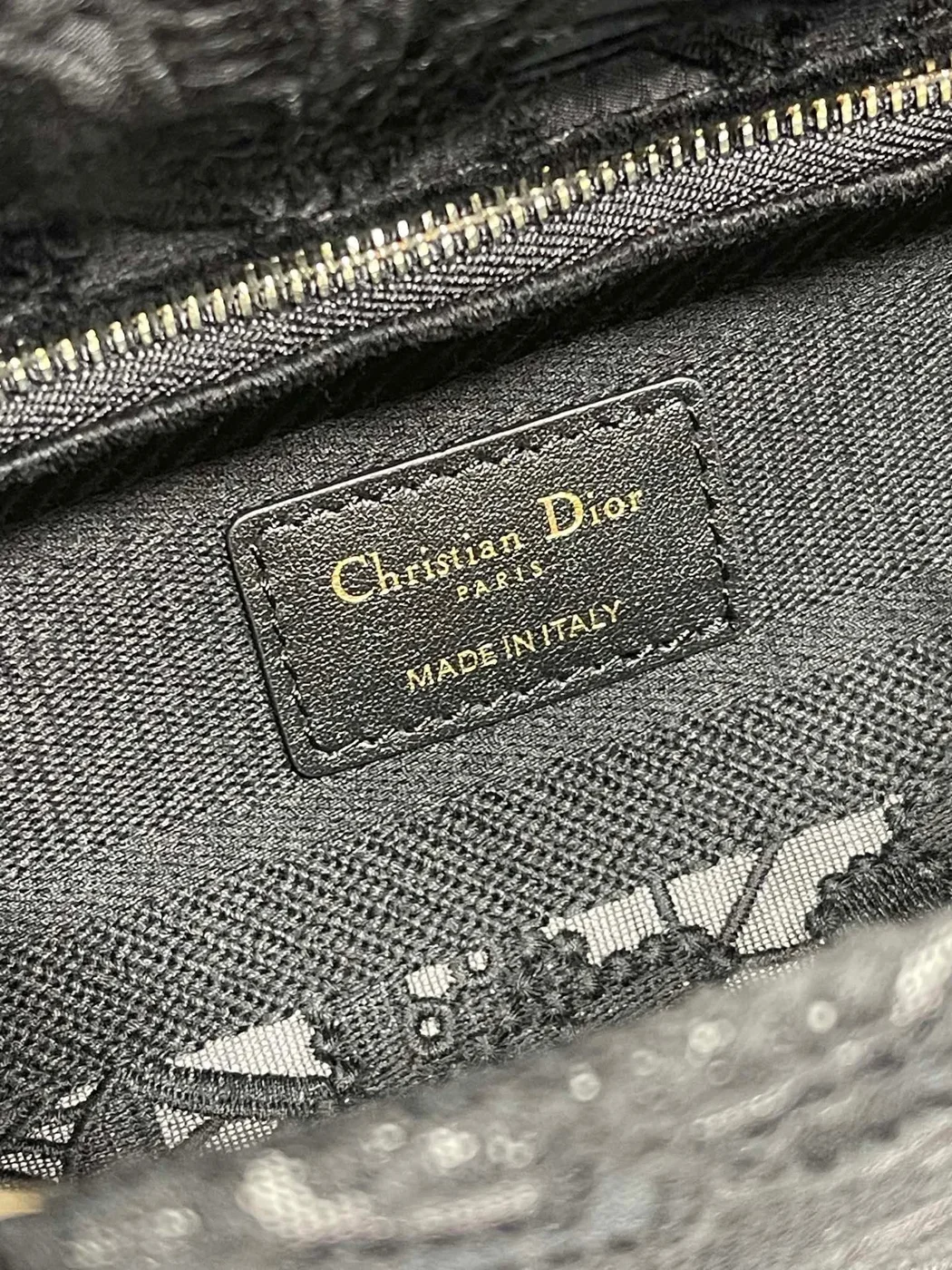 Dior Medium Lady D-Lite bag in black lace embroidery product view 7