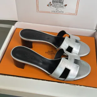 Hermès Oran Heels In Silver product view 1