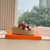 Hermès Women Brown Leather Espadrille Sandals product view 2