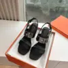Hermès Women Black Leather Sandals product view 5