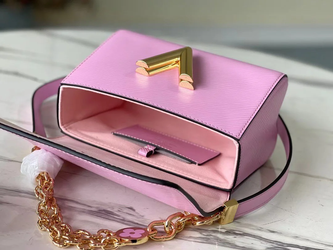 Louis Vuitton Twist Pink Handbags With Lock Gold 24 cm product view 3
